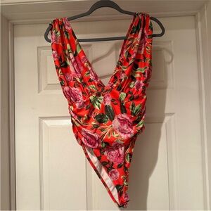 Zara Red-hot Floral Bodysuit